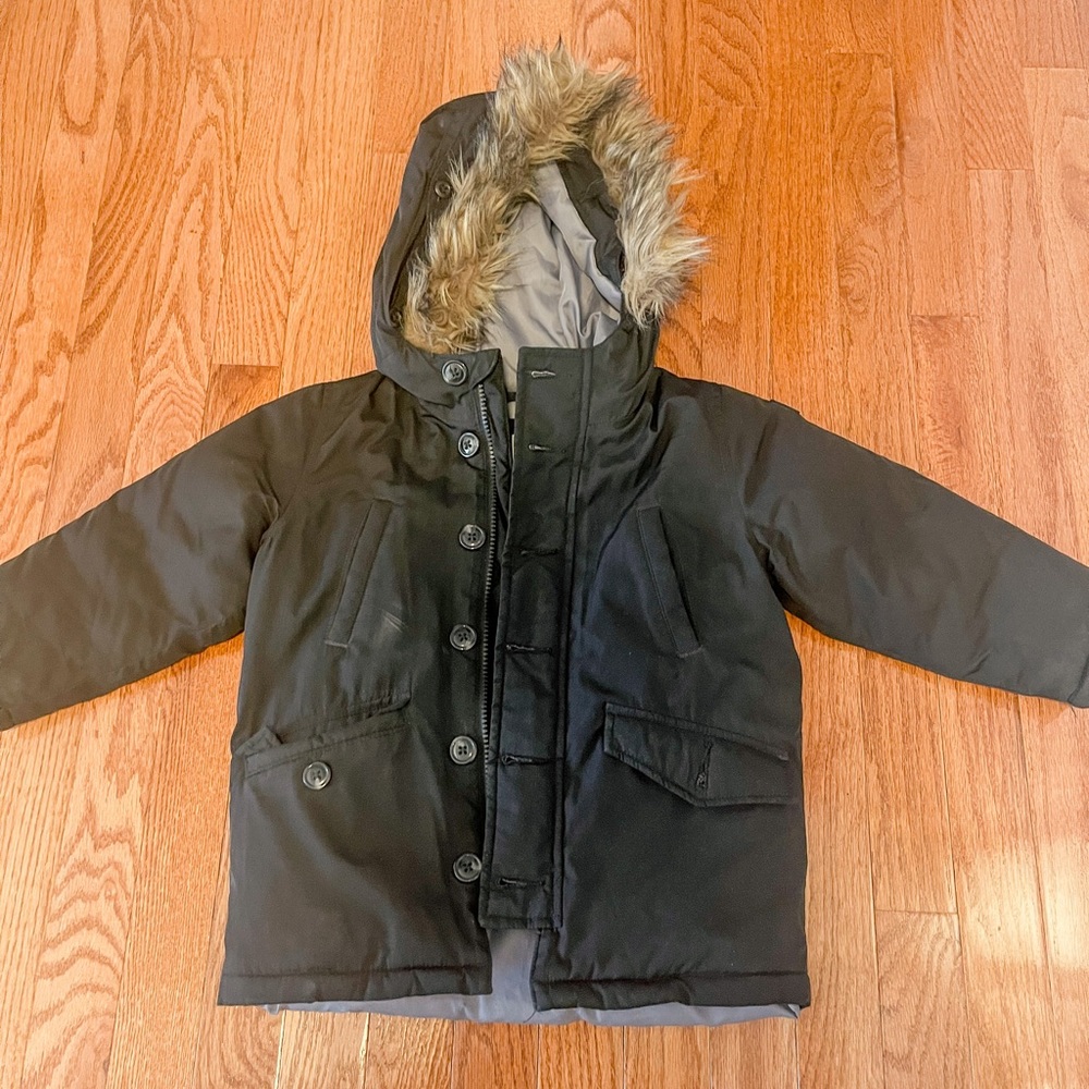 Baby Gap fur hooded coat 3T